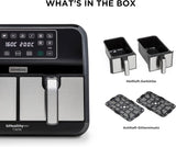 Kenwood Khealthy Twin Airfryer, 8 l (2 x 4 l), Doppelkammer, 8 Programme, Dual Cook & Sync Finish-Funktion, Touchscreen-Geräte Naty Shop