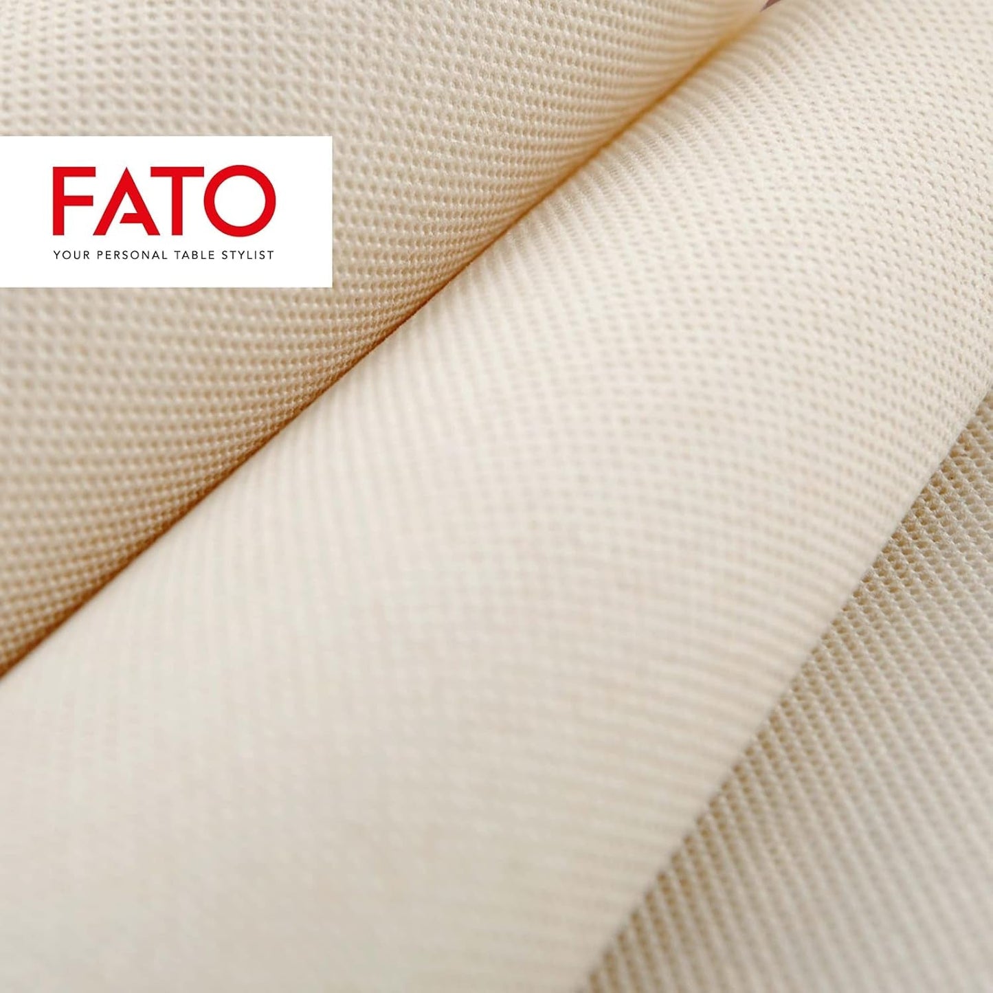 Fato – Natürliche 4-fach gefaltete Einweg-Papierservietten, umweltfreundlich, 40 Stück, Größe 38 x 38, 2-lagig, 100 % Recyclingpapier