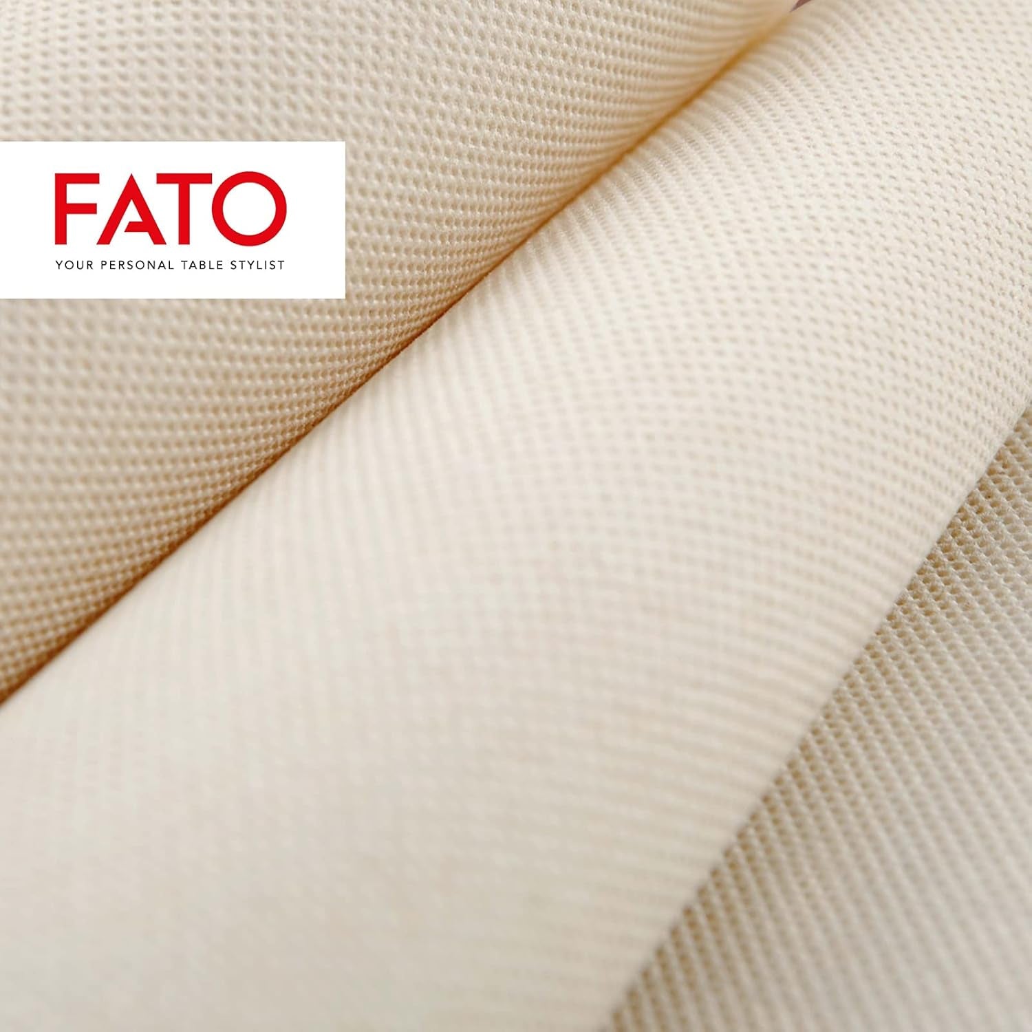 Fato – Natürliche 4-fach gefaltete Einweg-Papierservietten, umweltfreundlich, 40 Stück, Größe 38 x 38, 2-lagig, 100 % Recyclingpapier