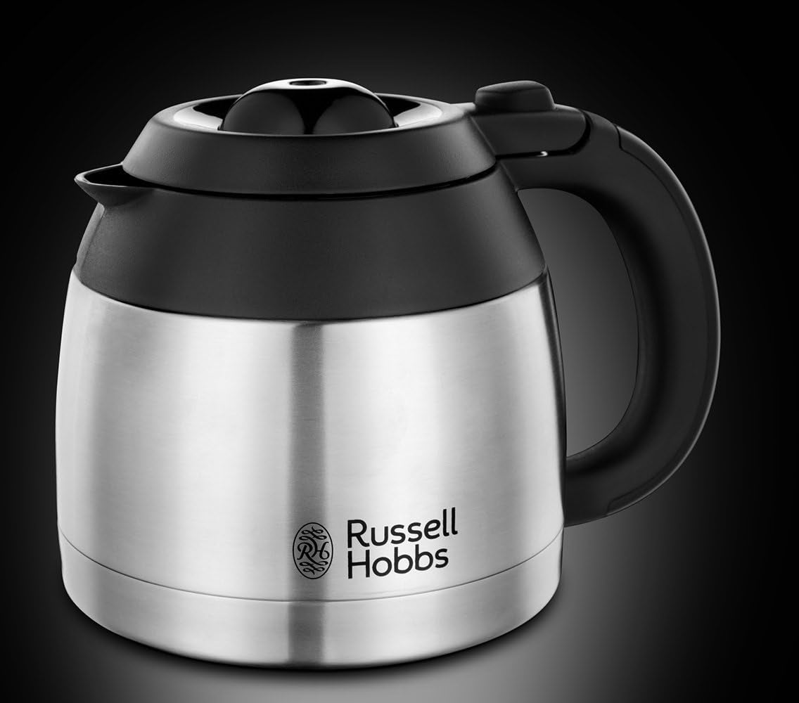 Russell Hobbs Kaffeemaschine [Duschkopf für optimale Extraktion und Aroma] Adventure (1 bis 8 Tassen, 1,0 l Thermokaraffe, automatische Abschaltung, Anti-Tropf-System, 1100 W) Filterkaffeemaschine 24020-56