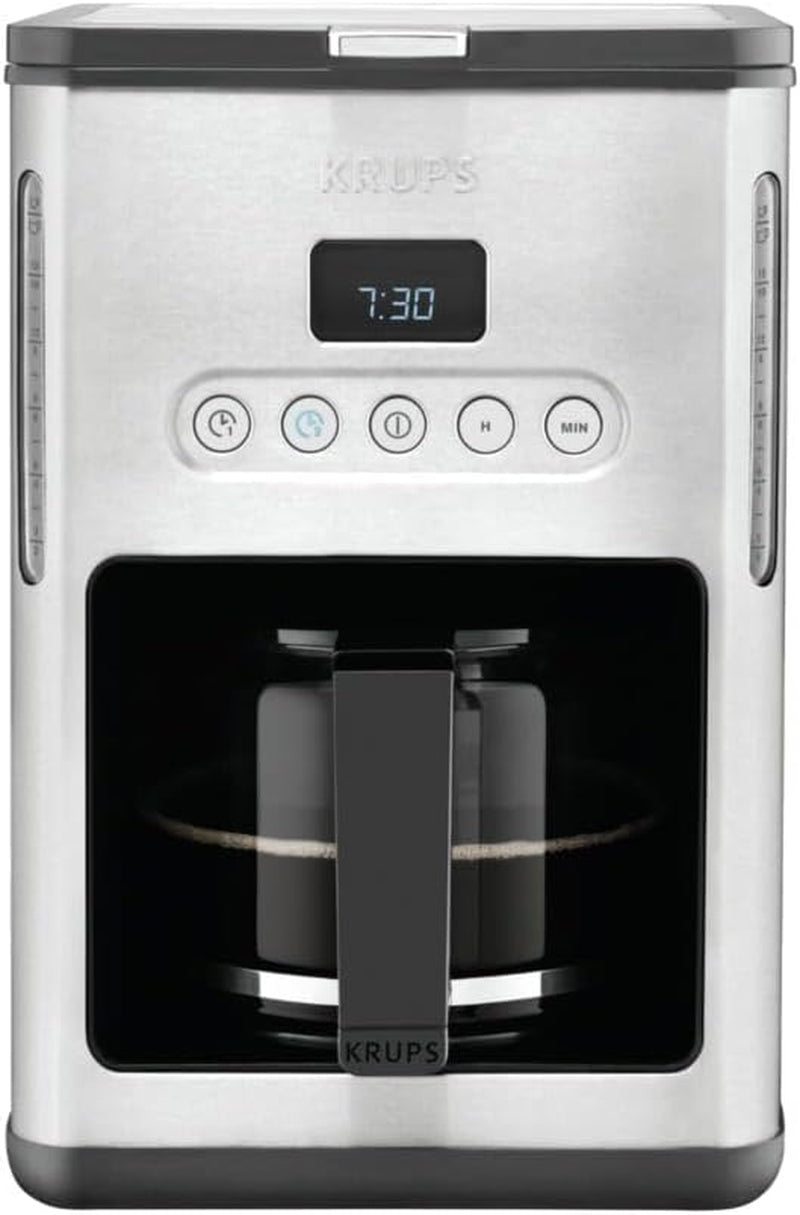 Kaffee-Espressomaschine mit Filter Krups KM442D Premium | 10-15 Tassen | 1000 Watt | programmierbar | Warmhaltefunktion | Edelstahl | Schwarz
