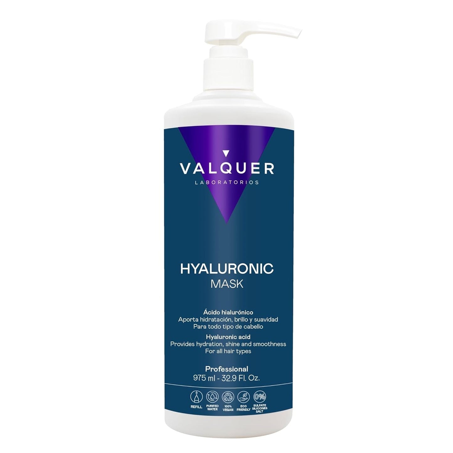 Valquer Hyaluronic Hair Treatment – Feuchtigkeitsspendende Haarmaske mit Lavendelduft – Sulfat- und silikonfrei – 975 ml Naty Shop Haarmaske 975 ml (1 Packung) Lavendel