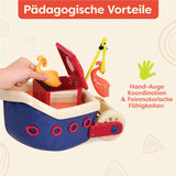 B. Toys 13-teiliges Badewannenspielzeug für Kinder mit Boot, Stapelbecher, Fisch, Angelspielspielzeug für Kinderbadewanne ab 1 Jahr Toys Bebe Naty Shop