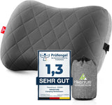 HIKENTURE Aufblasbares Camping-/Reisekissen mit abnehmbarem Kissenbezug, ergonomisches Kissen, bequemes Nackenkissen für Reisen/Outdoor, aufblasbares Reise-Nackenkissen (grün) ... Orthopädische Nackenkissen Naty Shop Grau