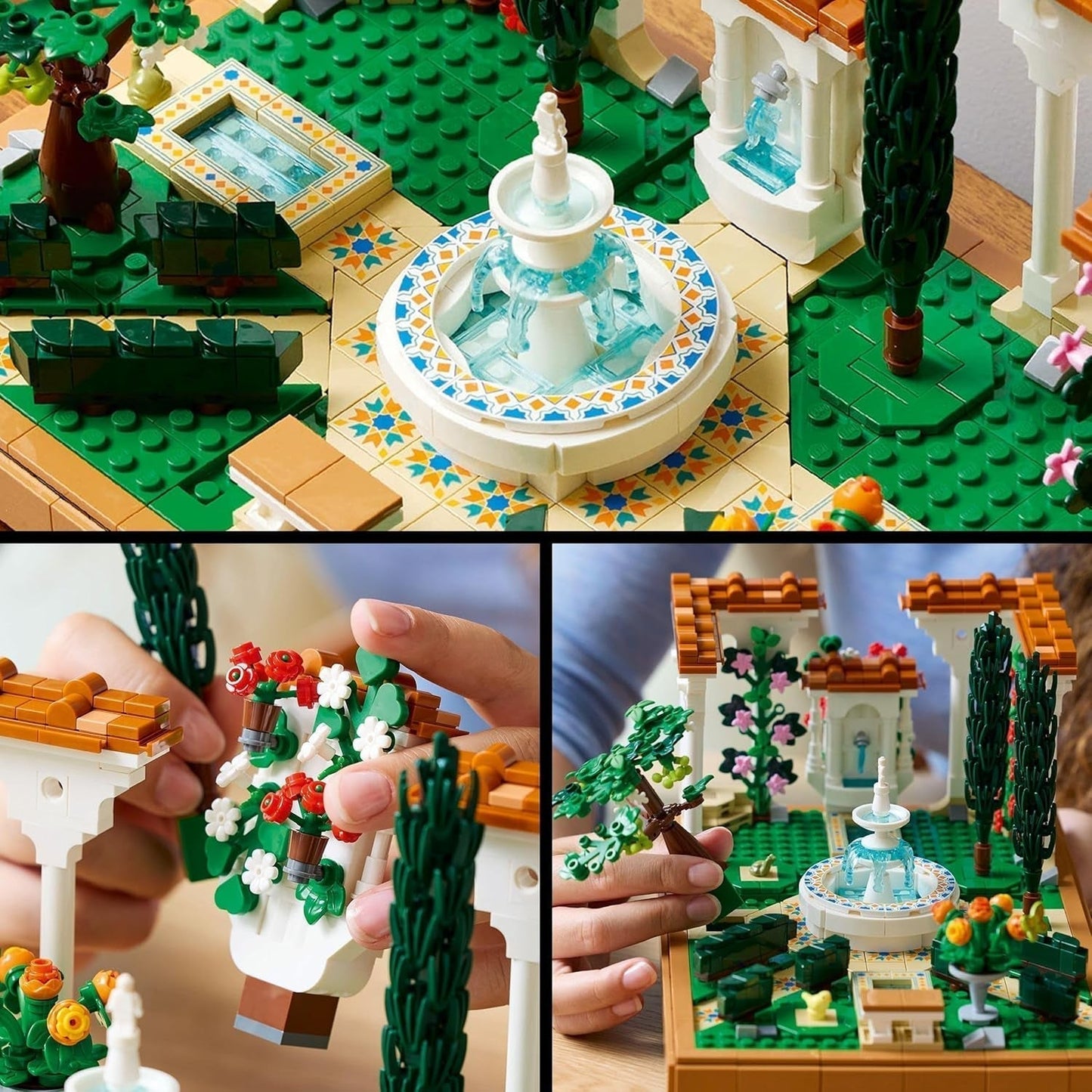 LEGO Icons Fountain Garden – Miniatur-Bauset für Erwachsene mit Blättern, Zypressen, Bäumen, Ranken, Blumen – Kreative Geburtstagsgeschenkidee, Einweihungsgeschenk für Frauen, Männer – 10359 Bausets Beuche den LEGO-Store