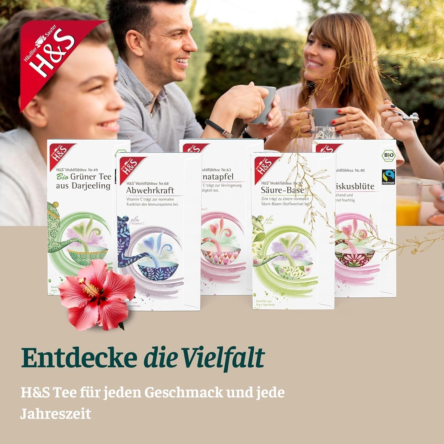H&S Vitamin C Früchtetee: Geschmackvolle und erfrischende Früchteteemischung, 20 x 2,7 g