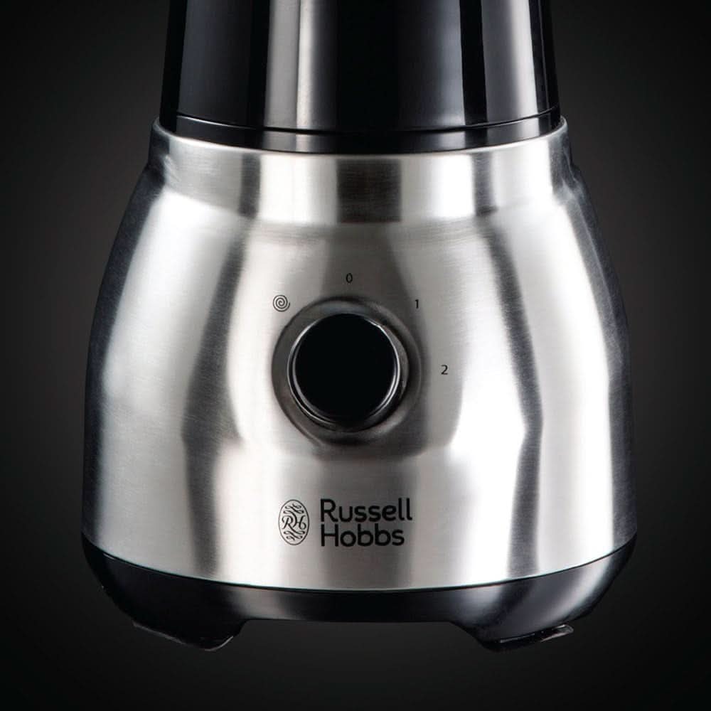 Russell Hobbs Standmixer 2-in-1 [1,5L Glasbehälter Mixer & 0,6L Mini Smoothie Maker -To-Go-Trinkflasche inkl. Deckel] Spülmaschinenfest, Impuls-/Ice-Crush-Funktion, Becher BPA Frei, Edelstahl 23821-56 Kitchen Naty Shop