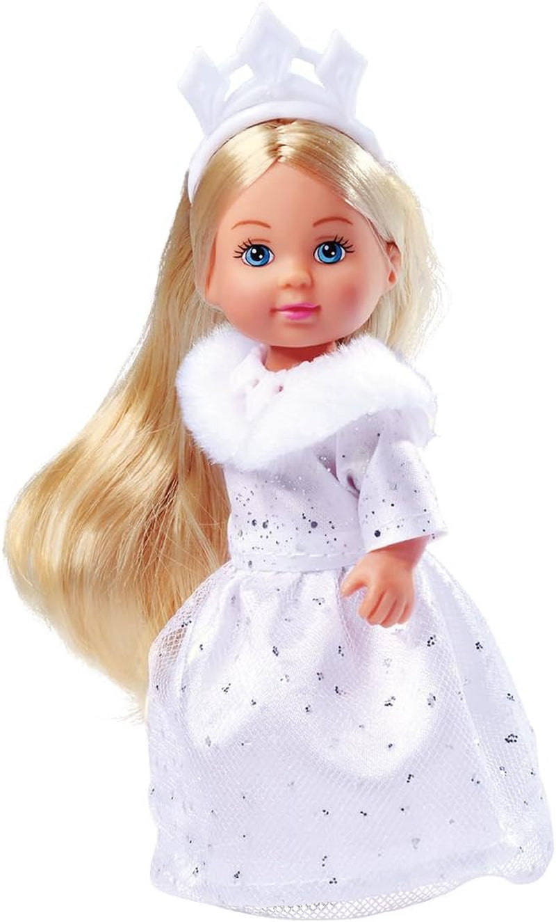Simba Evi Princess of Love's Dreams, Spielpuppe in einem verträumten Winterkleid mit Fellbesatz und Glitzerelementen, 12 cm, ab 3 Jahren