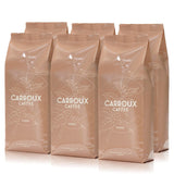 CARROUX Crema ganze Kaffeebohnen (6 x 500g) – Premium-Kaffeebohnen aus Hamburg – Traditionell frisch geröstet