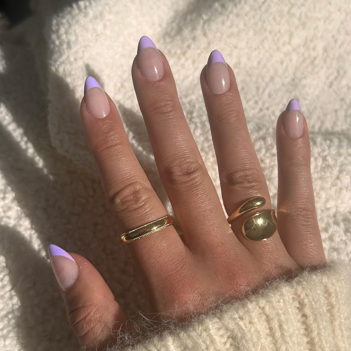 Lange French Tips Gold Glitzer Kleber auf langen quadratischen Nägeln Glitzer French Tip Falsche Nägel Set Quadratische künstliche Nägel für Frauen 24 Stück
