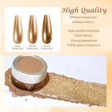 Chrome Nagel Pulver Spiegel Effekt Metallic Staub Holographische Glitter Glasierte Maniküre Dekoration Reflektierendes Pigment Für DIY Gel Polish Nail Art, Harz Handwerk, Geschenke Für Gold