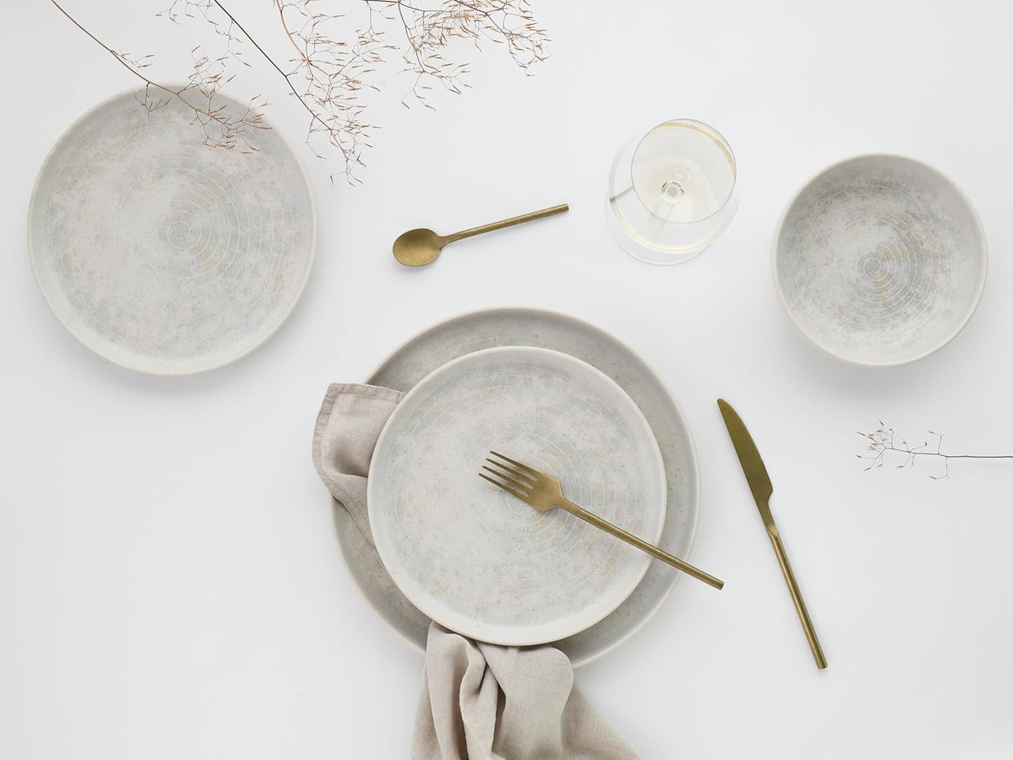 CreaTable, 23714, Uno Athena-Serie, 12-teiliges Geschirrset für 4 Personen, Tellerset aus Porzellan, spülmaschinen- und mikrowellengeeignet, hergestellt in Portugal