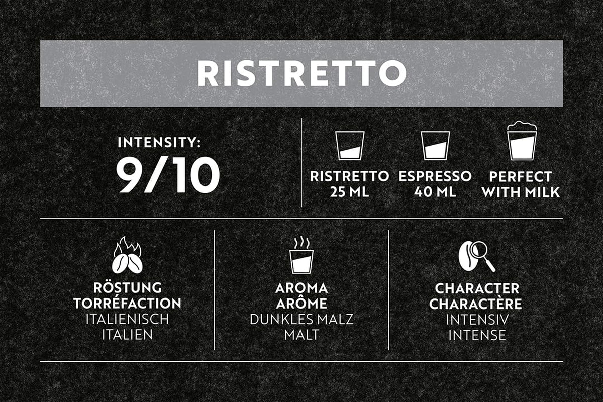 Café Royal Ristretto 36 Kapseln für Nespresso Kaffeemaschine – 9/10 Intensität – UTZ-zertifiziert Kaffeekapseln aus Aluminium (Packung mit 3)