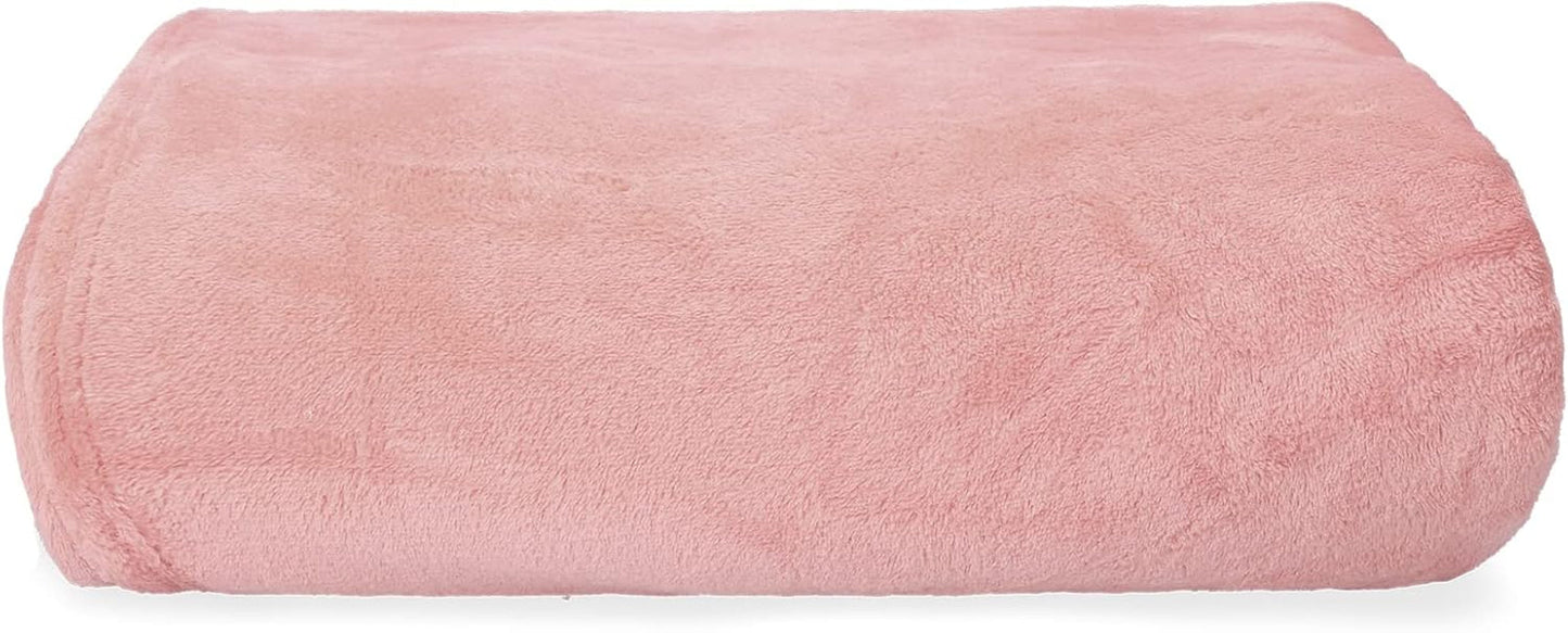 HOMLA Flauschige und warme rote Fleecedecke – für Sofa und Bett Bequeme Decke Sofadecke Wohnzimmerdecke – pflegeleicht 150 x 200 cm Rosa Betten und Decken Besuchen Sie den HOMLA-Store