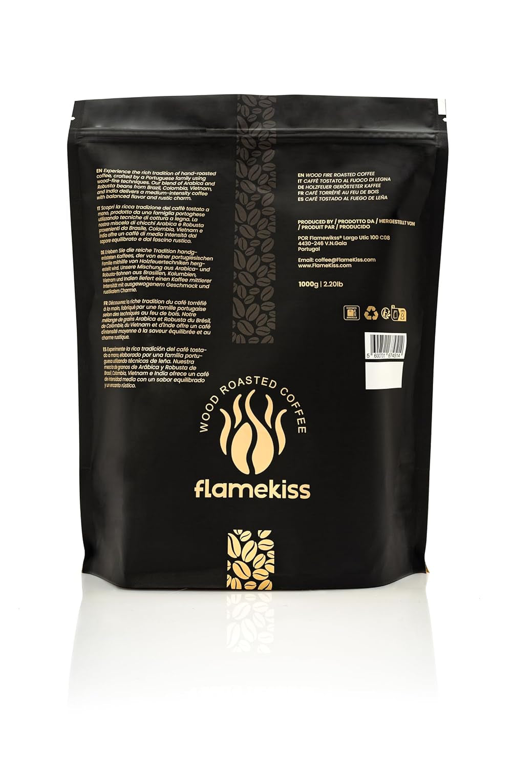 Kaffeebohnen 1 kg – Hochwertige Arabica- und Robusta-Espressobohnen, handgeröstet über einem Holzfeuer für ein reichhaltiges und aromatisches Kaffeeerlebnis aus ganzen Bohnen