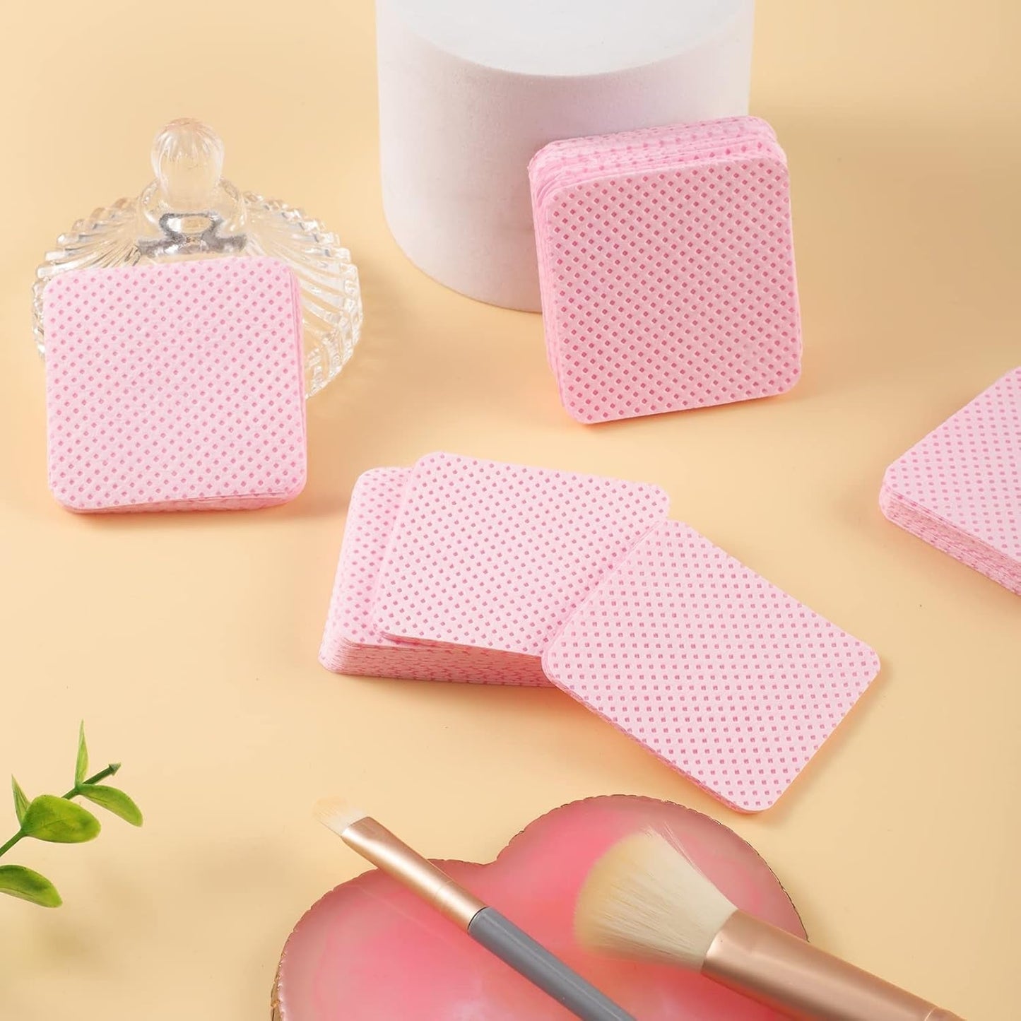 300 Stück Nagellackentferner Pads, Fusselfreie Nägel Wattepads Für Nägel Nagellackentferner Fusselfreie Nageltücher Reiniger Gelnägel - Rosa