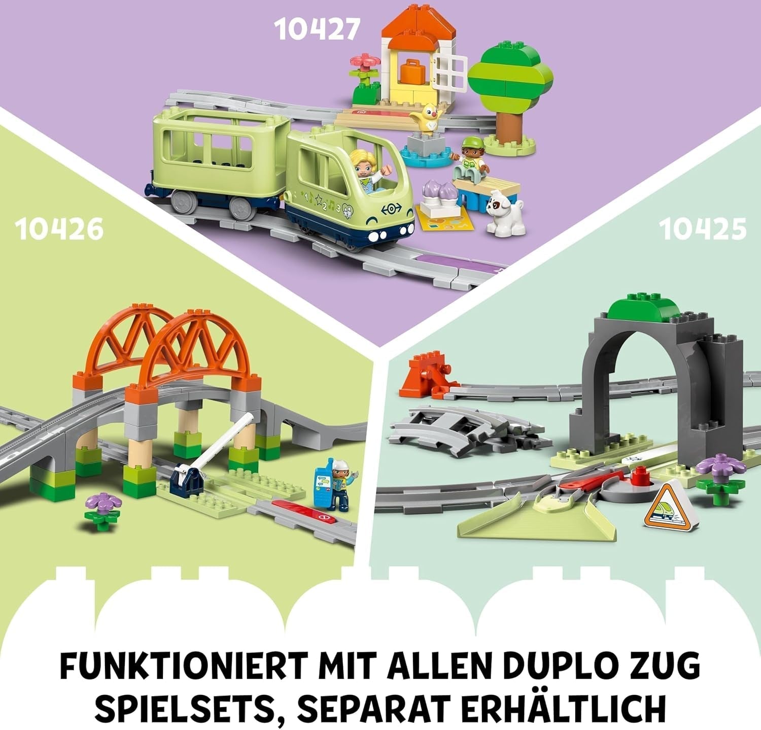 LEGO DUPLO Town Interaktiver Abenteuerzug, Spielset mit Lichtern und Geräuschen für Rollenspiele, ermöglicht 2-Jährigen das Bauen von Gleisen, Lernspielzeug für Vorschulkinder 10427 Bausätze Besuchen Sie den LEGO-Store