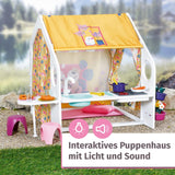 BABY born Puppenhaus, Wochenendhaus mit Licht- und Soundfunktion, aufklappbaren Seitenwänden, Spüle, Grill und viel Zubehör, 832752, Zapf Creation