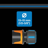 Fiskars S Gartenschlauch, Solid, Wasserschlauch für manuelle Bewässerung, 13 mm (1/2"), Länge: 15 m, Universalanschluss, UV-Schutz, Frostschutz, verdrehsicher, Blau, 1076049