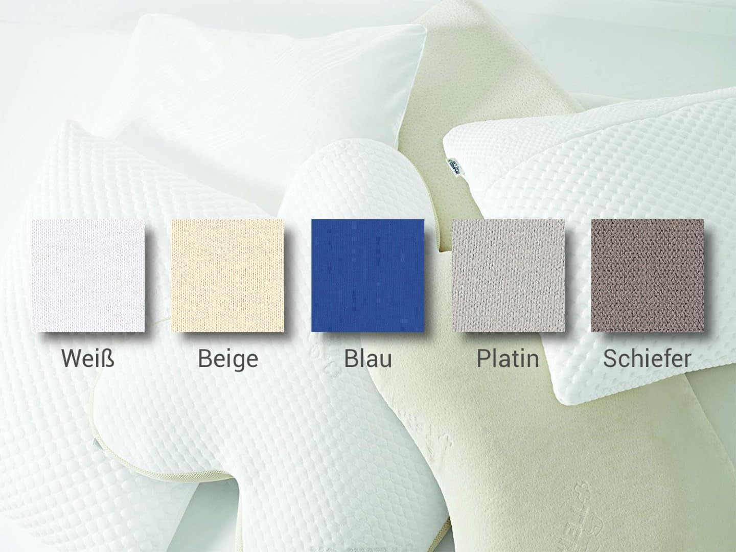 Kissenset mit Füllung und Bezug, Originalkissen Größe M mit Jersey-Kissenbezug (beige)
