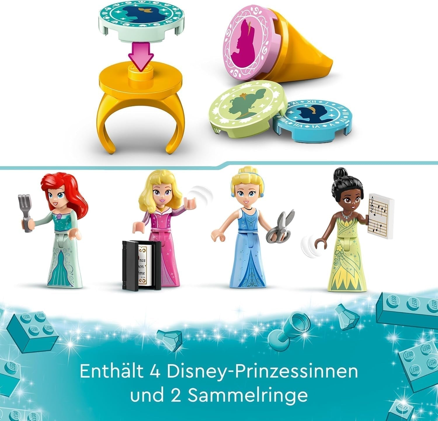 LEGO Disney Princess: Disney Princess Adventure Market, Spielzeughaus mit 4 Puppen, darunter Aschenputtel und Arielle, Spielset mit Schatzkarte, Geschenk für Mädchen und Jungen ab 6 Jahren 43246 Bausets Besuche den LEGO-Store