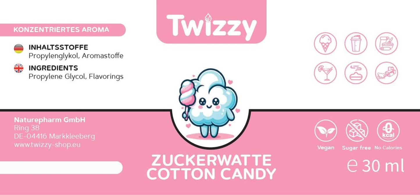 Twizzy Konzentriertes Zuckerwatte-Aroma, 30 ml Aromen Naty Shop