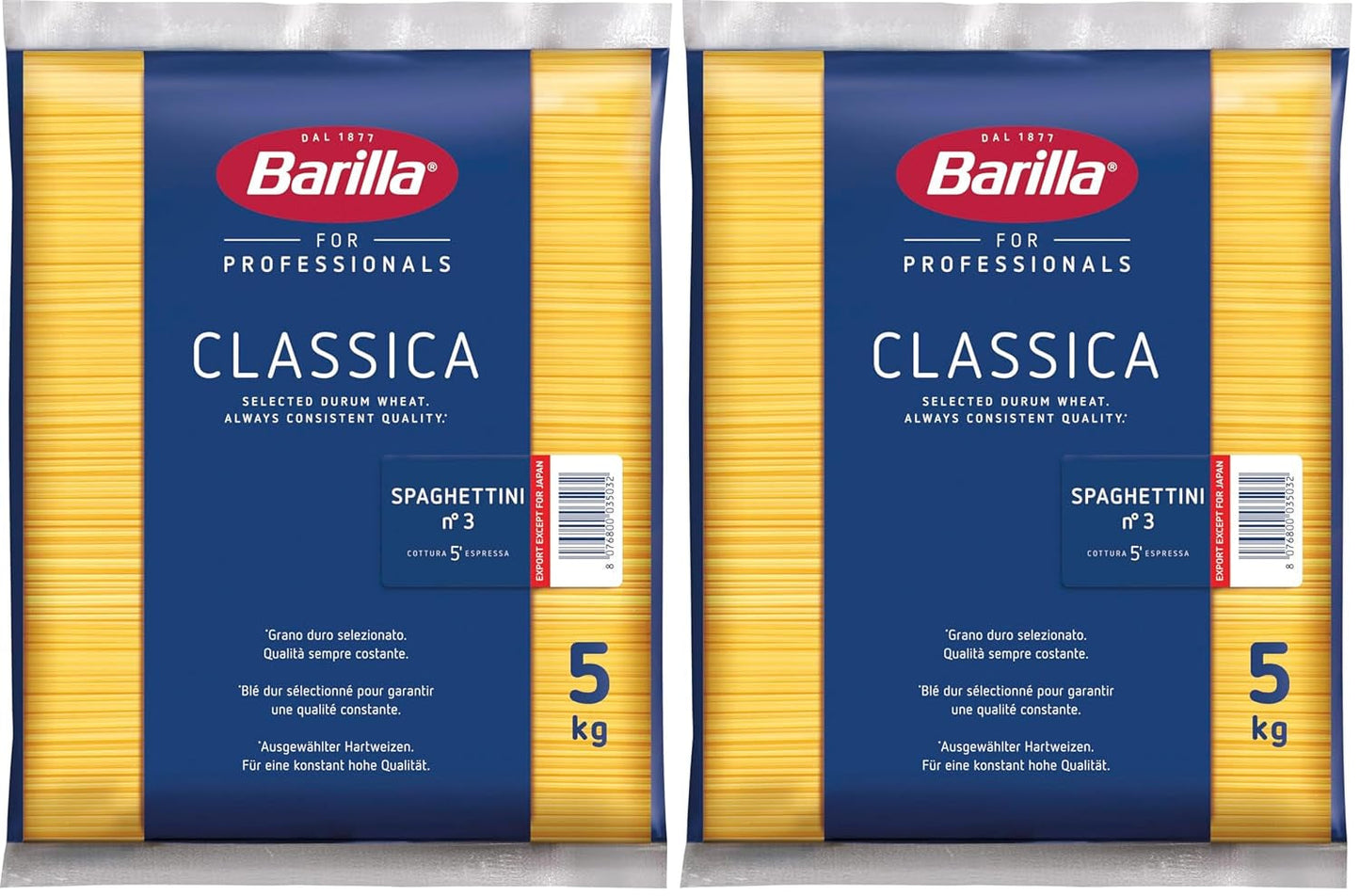 Barilla Pasta Klassische Spaghetti n.5 aus hochwertigen Hartweizen immer al dente, (1 x 500 g), geschmacksneutral