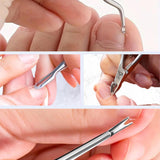 ARMIZ 4-teiliges Nagelhautschieber- und Zangenset, professionelles Nagelhautentferner-Werkzeugset, Edelstahl-Mehrzweck-Maniküre-Pediküre-Zange