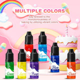 Gel-Lebensmittelfarbe – 7 x 15 ml konzentrierte Regenbogenfarben-Lebensmittelfarbe zum Dekorieren von Kuchen, Backen, Keksen, Macarons – zuckerfreie Lebensmittelfarbe für Getränke, Kuchendekoration, Schleim-DIY