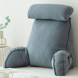 Lesekissen mit Armlehnen, Sofa-Rückenkissen, Bücherkissen fürs Bett, mit abnehmbarer Nackenrolle, Stuhlstützkissen zum Entspannen, Spielen, Lesen, Fernsehen, Champagnerfarbe