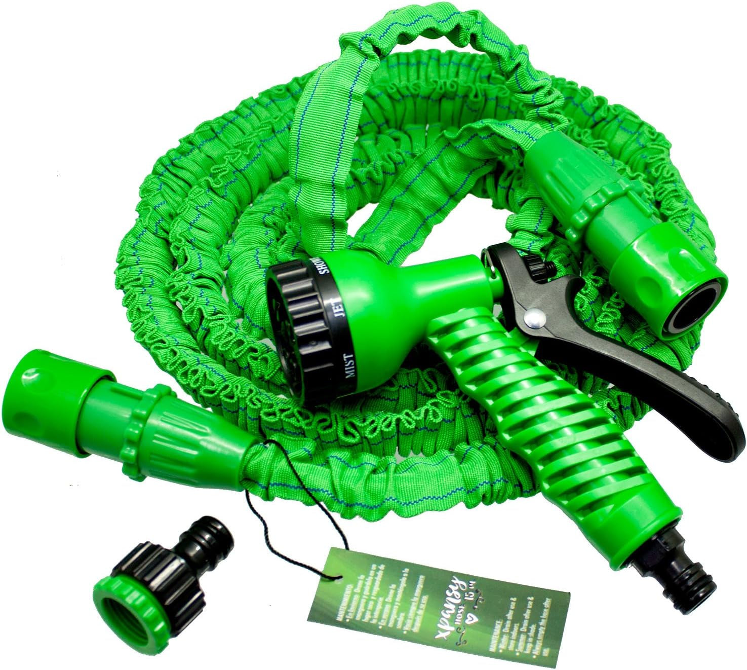 C2607A Hose Basic – Ausziehbarer Schlauch mit Wasserdruck, grün, 7,5 Meter