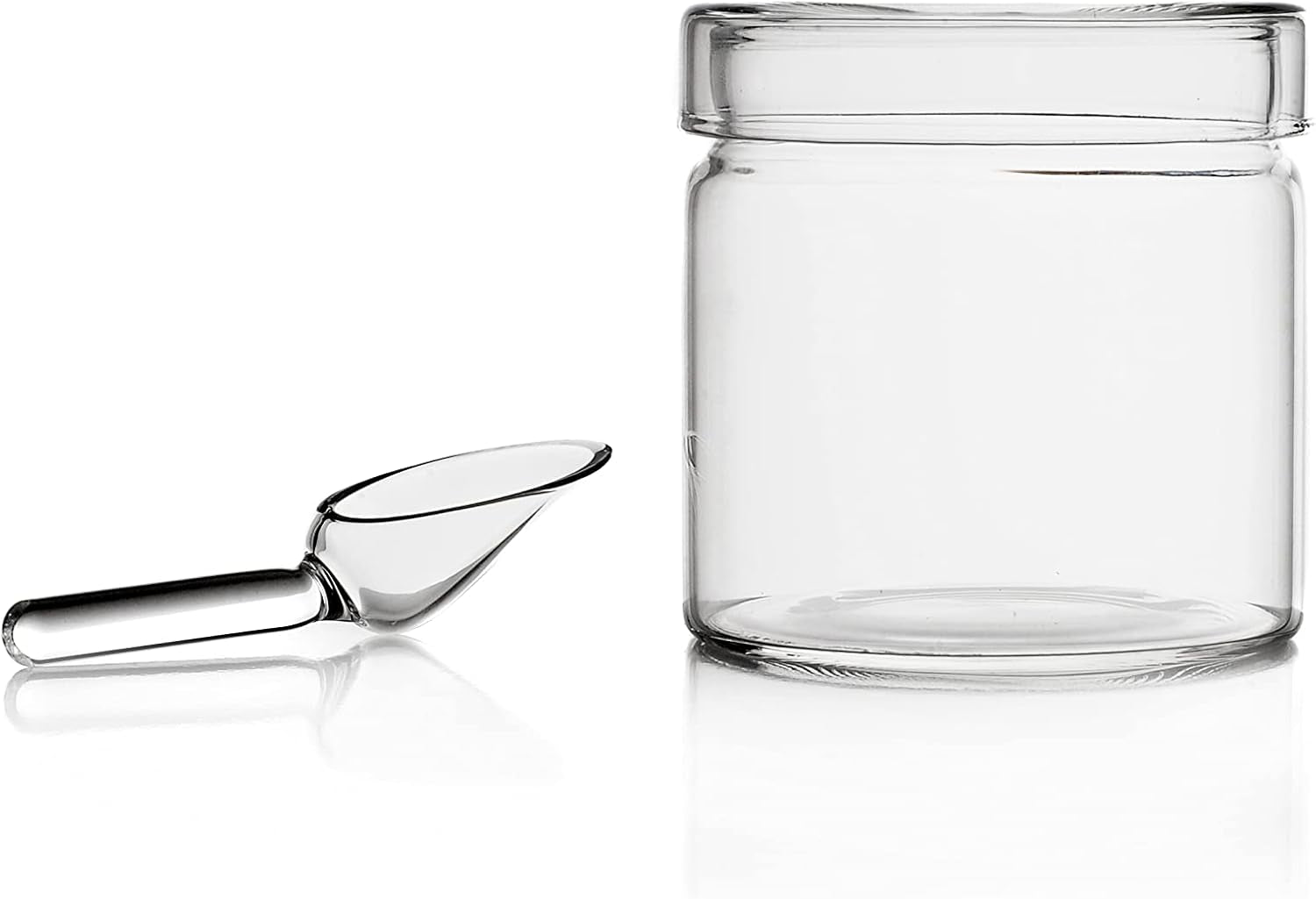 Teekanne mit Löffel, Piuma-Kollektion, 20 cl, Borosilikatglas, handgefertigt