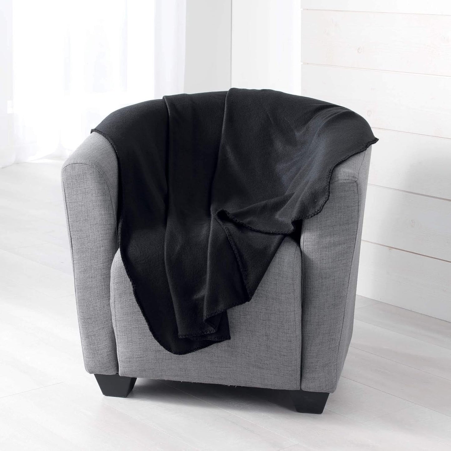 Douceur D'Intérieur, Milou antikrosa Fleecedecke, 125 x 150 cm Douceur d'Intérieur Betten und Decken Schwarz 125 x 150 cm