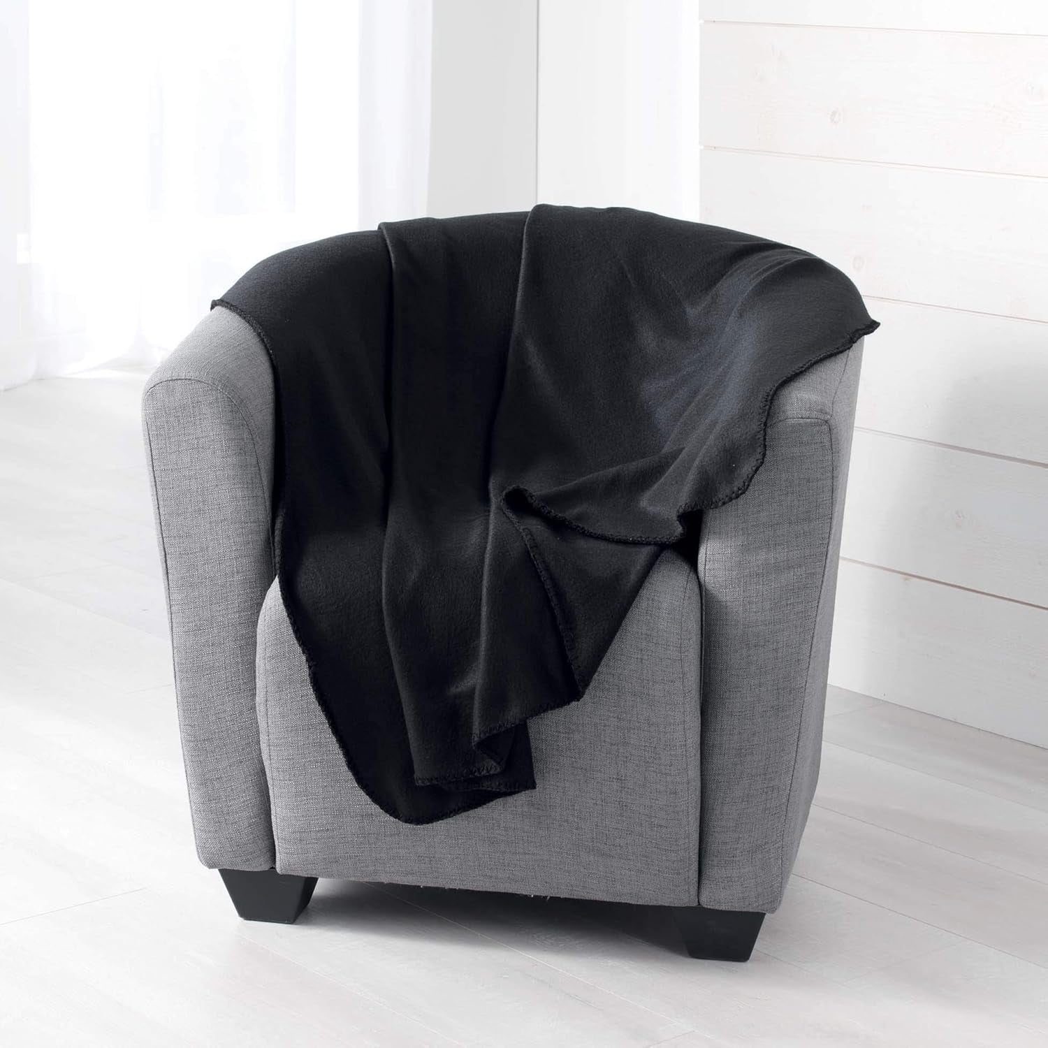 Douceur D'Intérieur, Milou antikrosa Fleecedecke, 125 x 150 cm Douceur d'Intérieur Betten und Decken Schwarz 125 x 150 cm