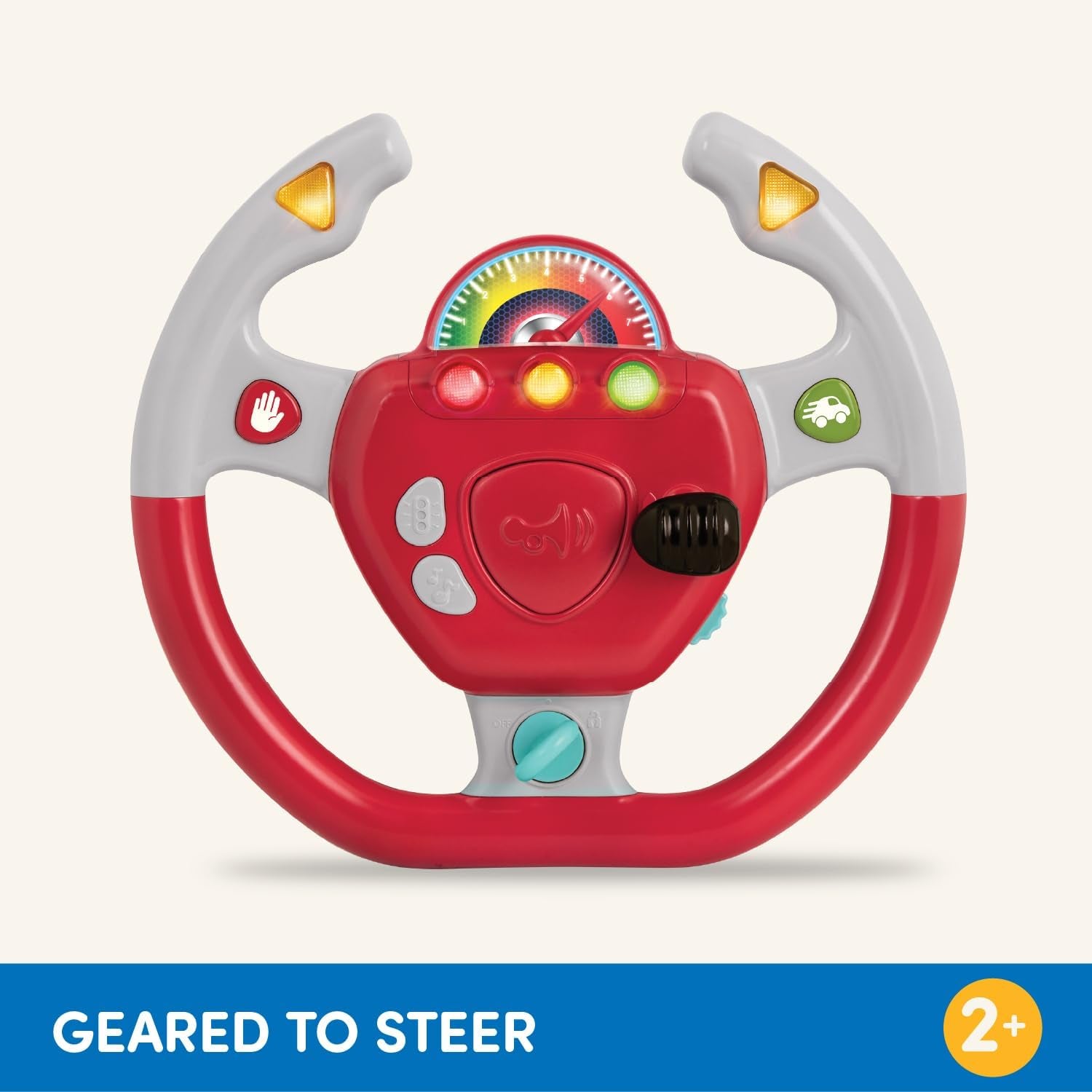 Kunststoff Battat, BT2525Z Interaktives Lenkradspielzeug auch für Reisen und Autofahrten mit Lichtern und Geräuschen für Kinder ab 2 Jahren, Rot, kompatibel mit Autos Bebe Toys Naty Shop