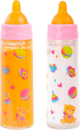 Bayer Design 79201AE Magic Bottle, Milchflasche, Trinkflasche, Puppenzubehör, weiß und orange