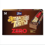 Waffeln mit dunkler Schokolade Tirma 70% Kakao | Ohne Zuckerzusatz | Geeignet für Keto-Diäten | Low Carb | Für Diabetiker Schokoladenwaffeln im Multipack | 3 Stück | 64,5 g