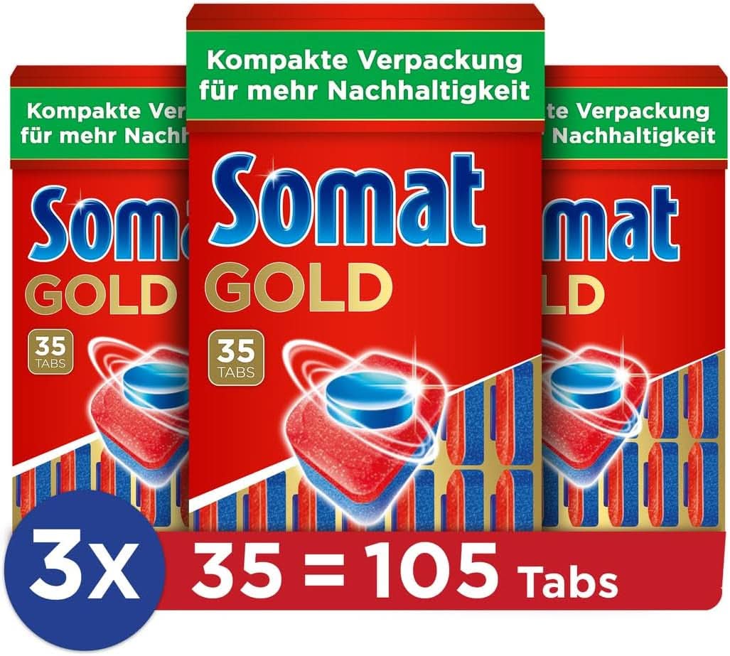 Somat Gold Tabletten für die Spülmaschine (105 Tabletten) Küchenreiniger Naty Shop 105 Kapseln -