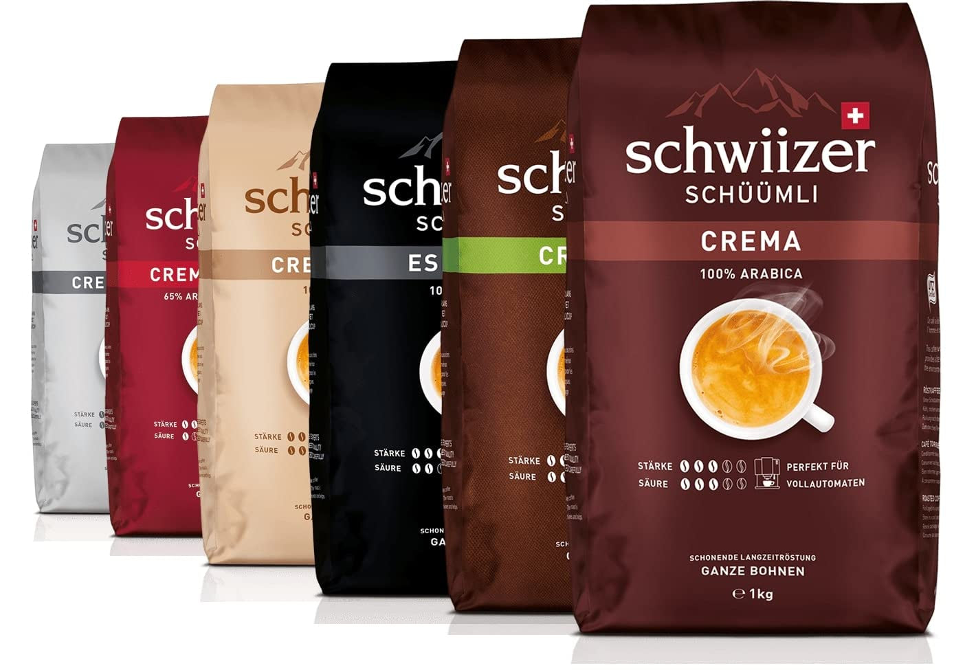Schwiizer Schüümli Intenso, Kapsel, gemahlener Kaffee 1kg – Intensität 4/5 – UTZ-Zertifikat (4er-Pack)