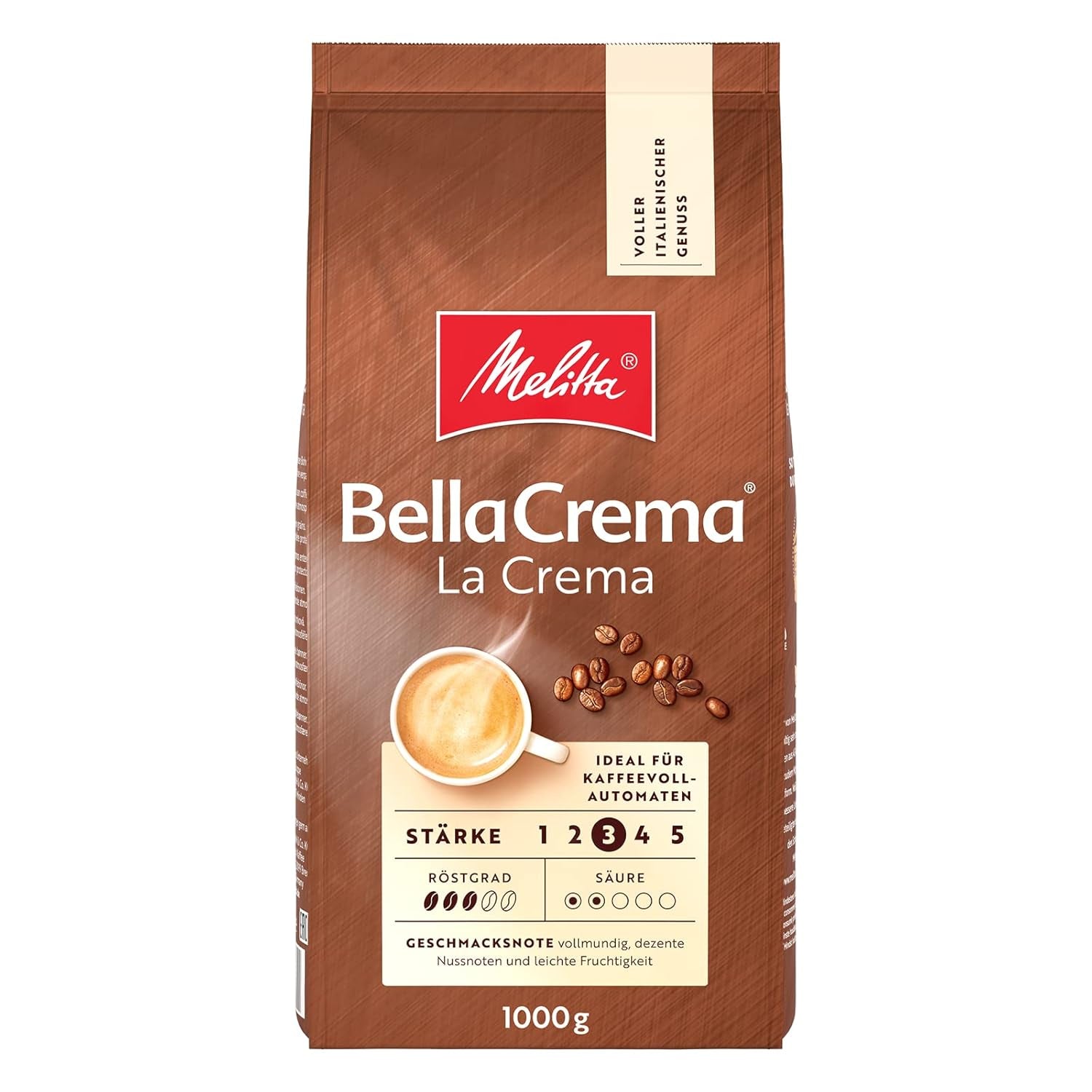 Melitta BellaCrema La Crema Kaffeebohnen 1 kg und BellaCrema Decaffeinato entkoffeinierte Kaffeebohnen 1 kg