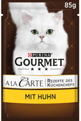 Gourmet A la Carte Nassfutter für Katzen mit Huhn, Spinat und Pasta-Perlen, 26er-Pack (26 x 85 g)