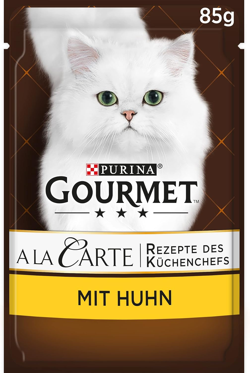 Gourmet A la Carte Nassfutter für Katzen mit Huhn, Spinat und Pasta-Perlen, 26er-Pack (26 x 85 g)