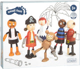 Small Foot Flexible Piratenpuppen aus Holz, 5 Piraten und 1 Affe, detailliert und flexibel, ab 3 Jahren, 12412