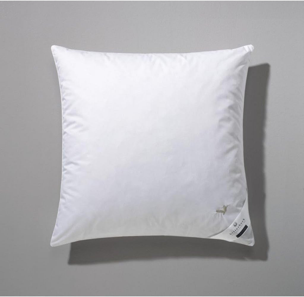 Billerbeck Kissen E04 Gold Edition 15 mit fester Unterstützung – 80 x 80 cm – Daunenkissen geeignet für Allergiker mit weichem Bezug. Naty Shop Standard-Kissen