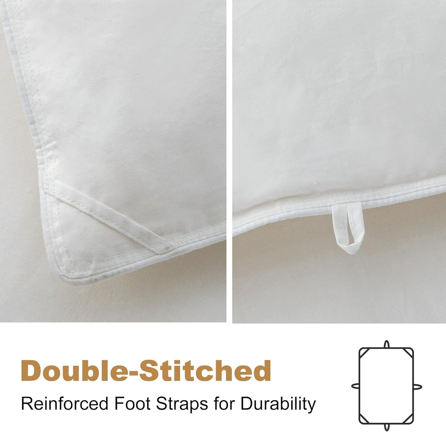 Downaero™ Gänsedaunendecke für Kingsize-Betten, 100 % satinierte ägyptische Baumwolle, 900 Füllkraft, mittlere Wärme, alle Jahreszeiten, weiß Naty Shop Bettdecken und Steppdecken