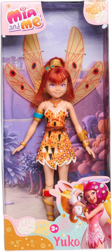 Simba Mia and Me Yuko-Puppe, Elfe mit Flügeln und beweglichen Beinen, 3 Haarspangen, 3 Armbänder und Halsketten, 23 cm, ab 3 Jahren