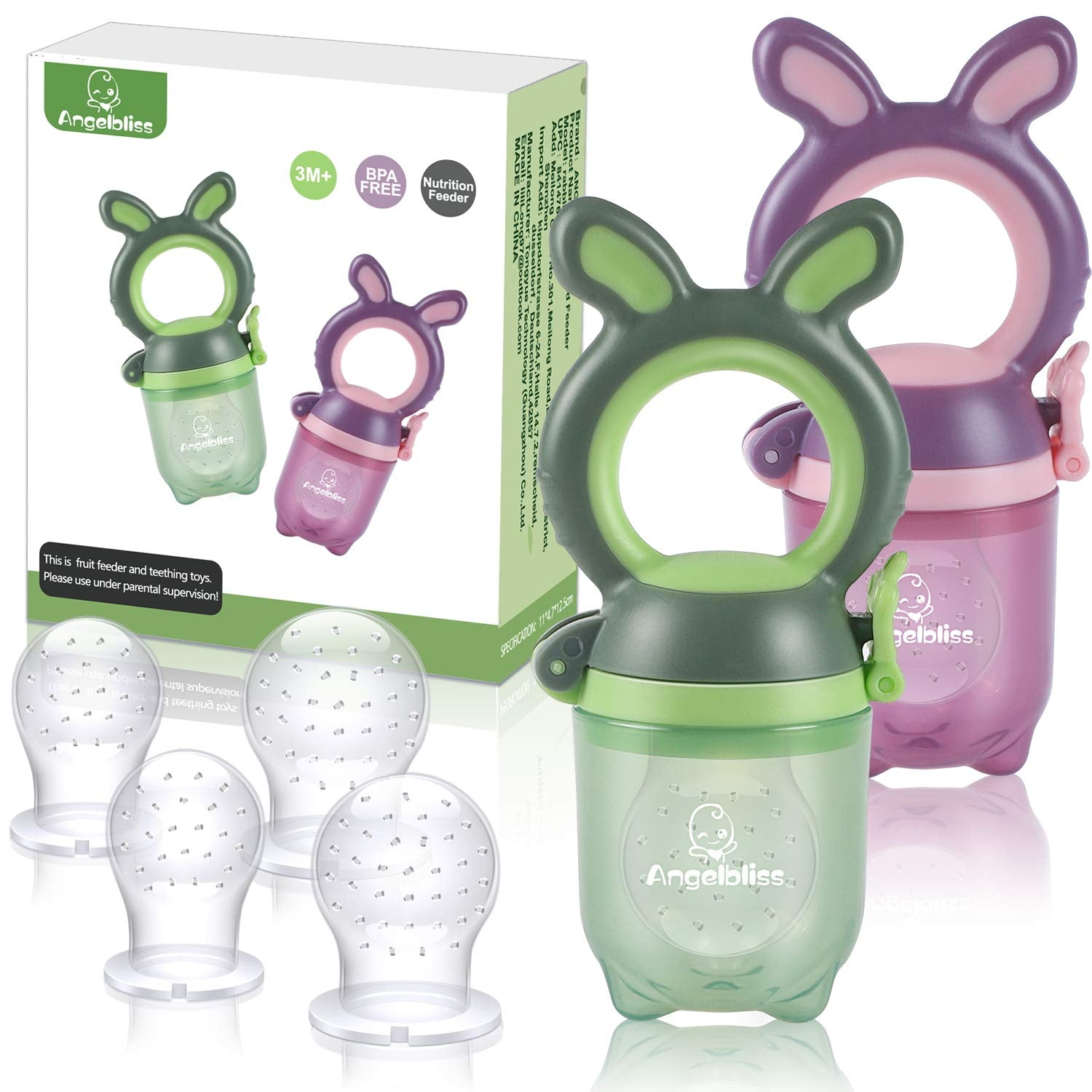 Tétine Pour Bébé/Tétine à Fruit/Tetine Grignoteuse Bebe/Tétine D'alimentation Pour Bébé – Toy de Dentition Pour Bébé, Sans BPA (2er-Pack)