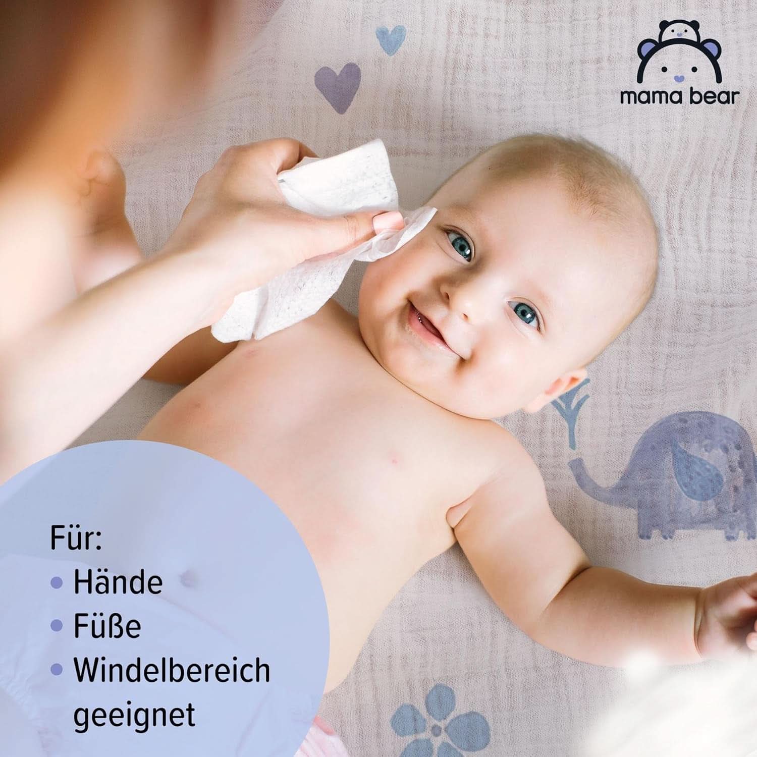Naty Shop Mama Bear Sensitive Babyfeuchttücher ohne Duftstoffe