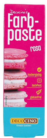 DECOCINO rosa Farbpaste – 20 g – Lebensmittelfarbe, ideal zum Färben von Kuchen, Fondant und Cremes – frei von Azo-Fettsäuren und Gluten