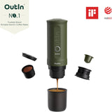 OutIn Nano tragbare elektrische Espressomaschine, Camping-Kaffeemaschine, USB-C selbsterhitzend, kompatibel mit gemahlenem Kaffee und NS-Kapseln